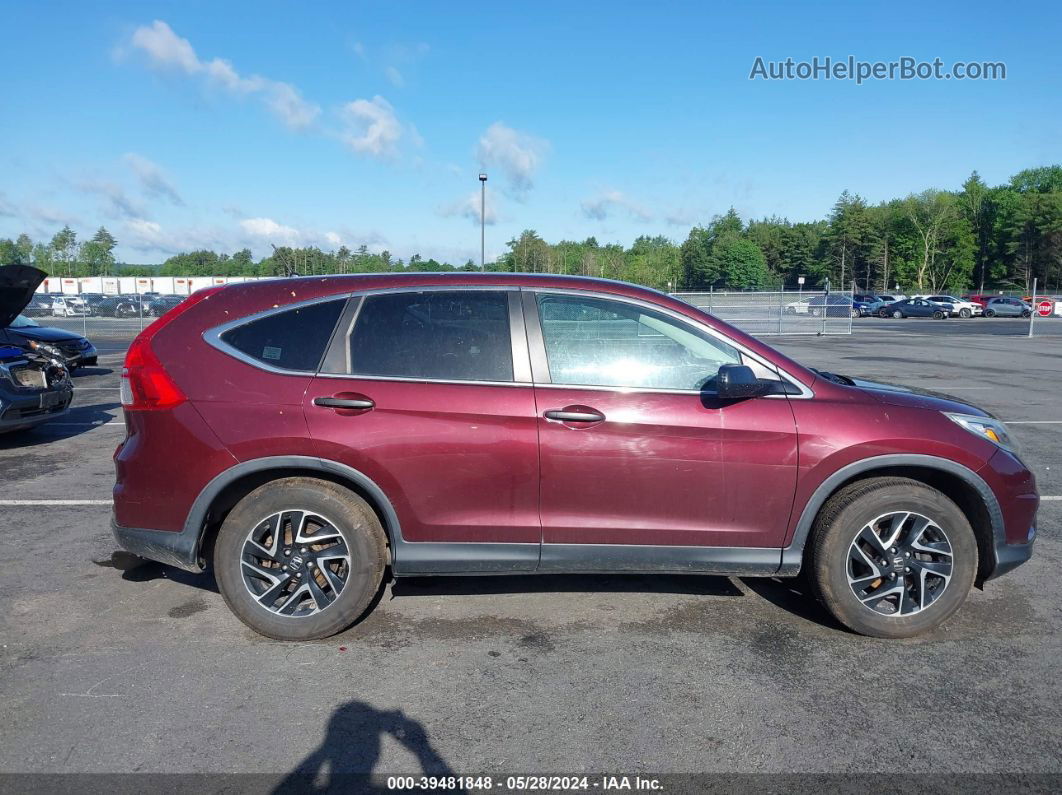 2016 Honda Cr-v Se Maroon vin: 5J6RM4H47GL032196