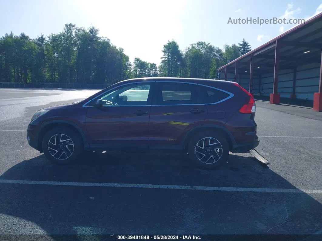 2016 Honda Cr-v Se Maroon vin: 5J6RM4H47GL032196