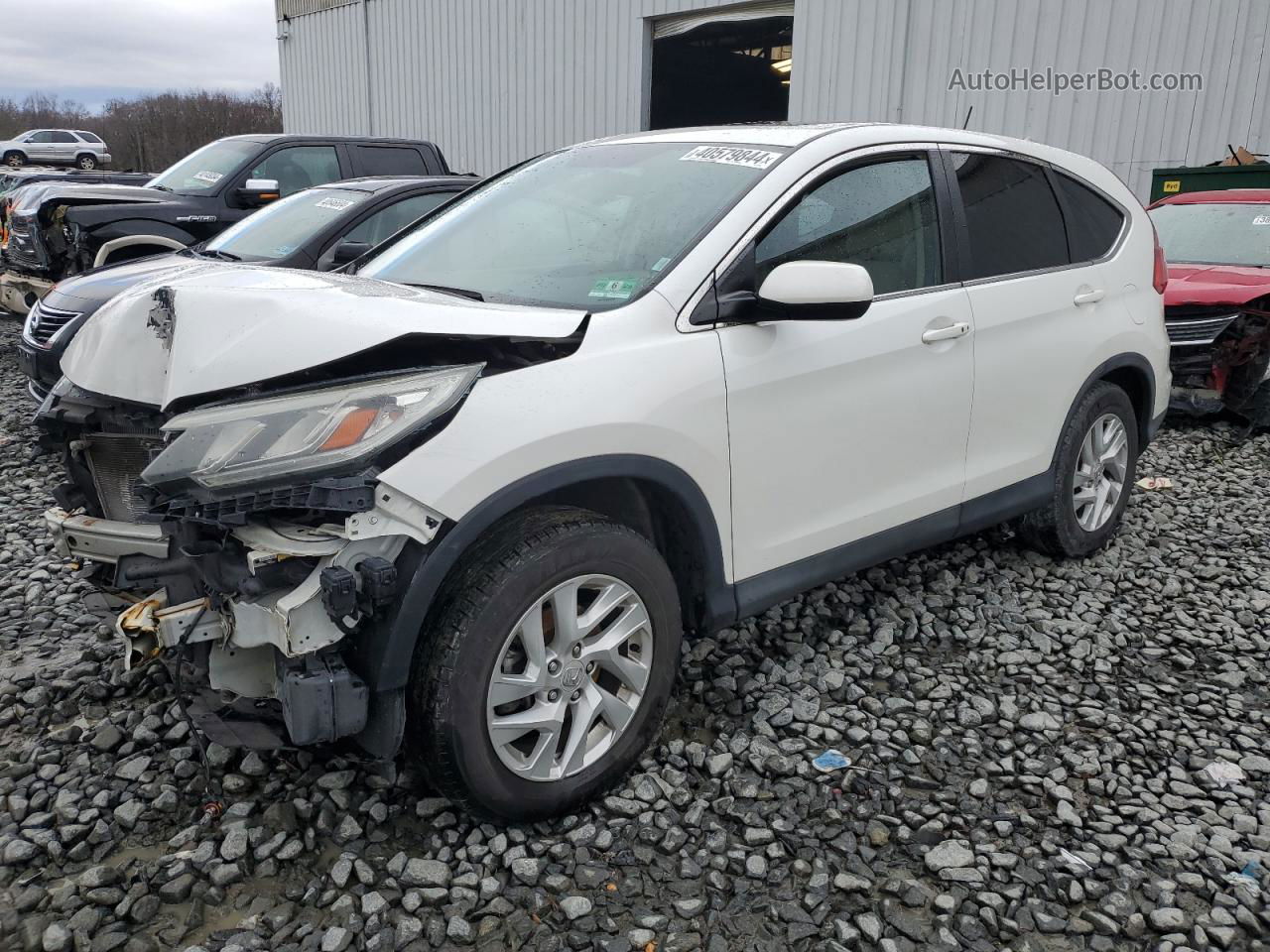 2015 Honda Cr-v Ex White vin: 5J6RM4H51FL079893