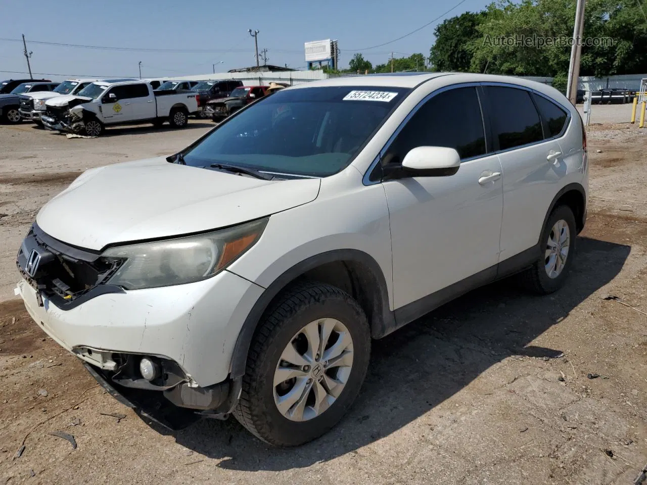 2012 Honda Cr-v Ex White vin: 5J6RM4H52CL054447