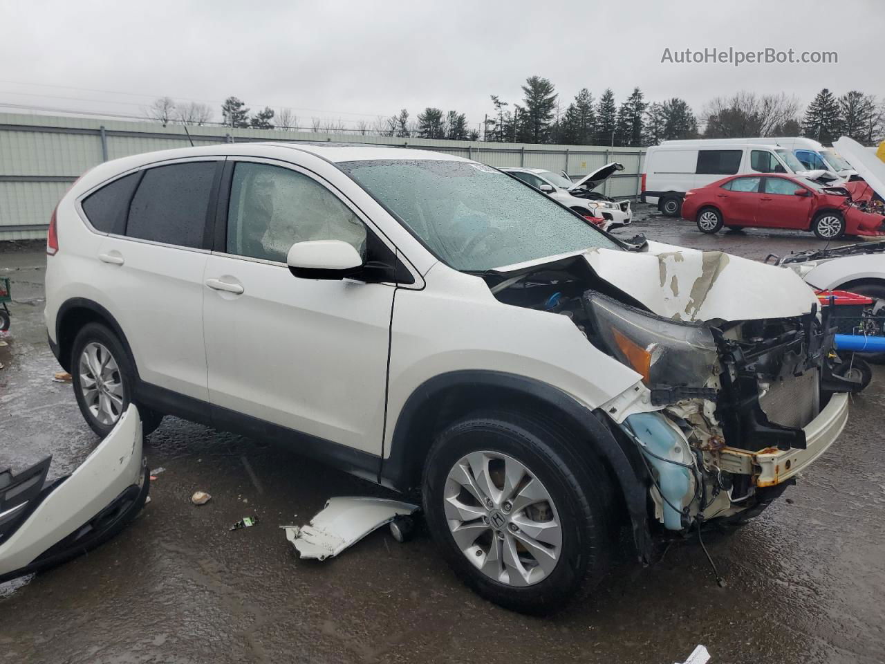 2013 Honda Cr-v Ex White vin: 5J6RM4H52DL010501