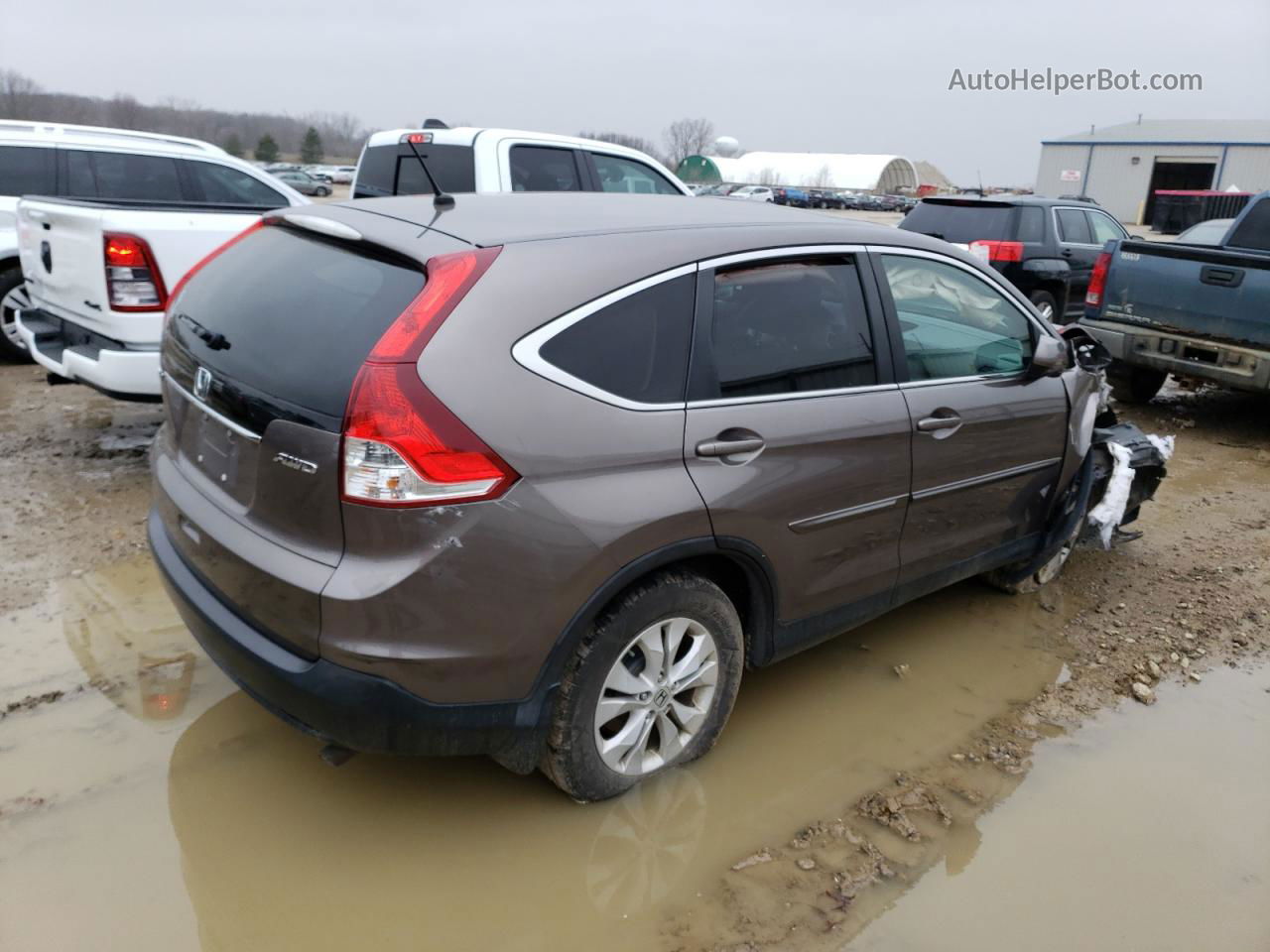 2013 Honda Cr-v Ex Brown vin: 5J6RM4H52DL052280