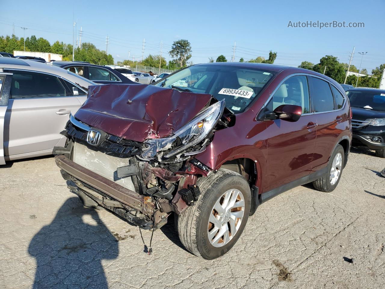 2015 Honda Cr-v Ex Красный vin: 5J6RM4H52FL116174