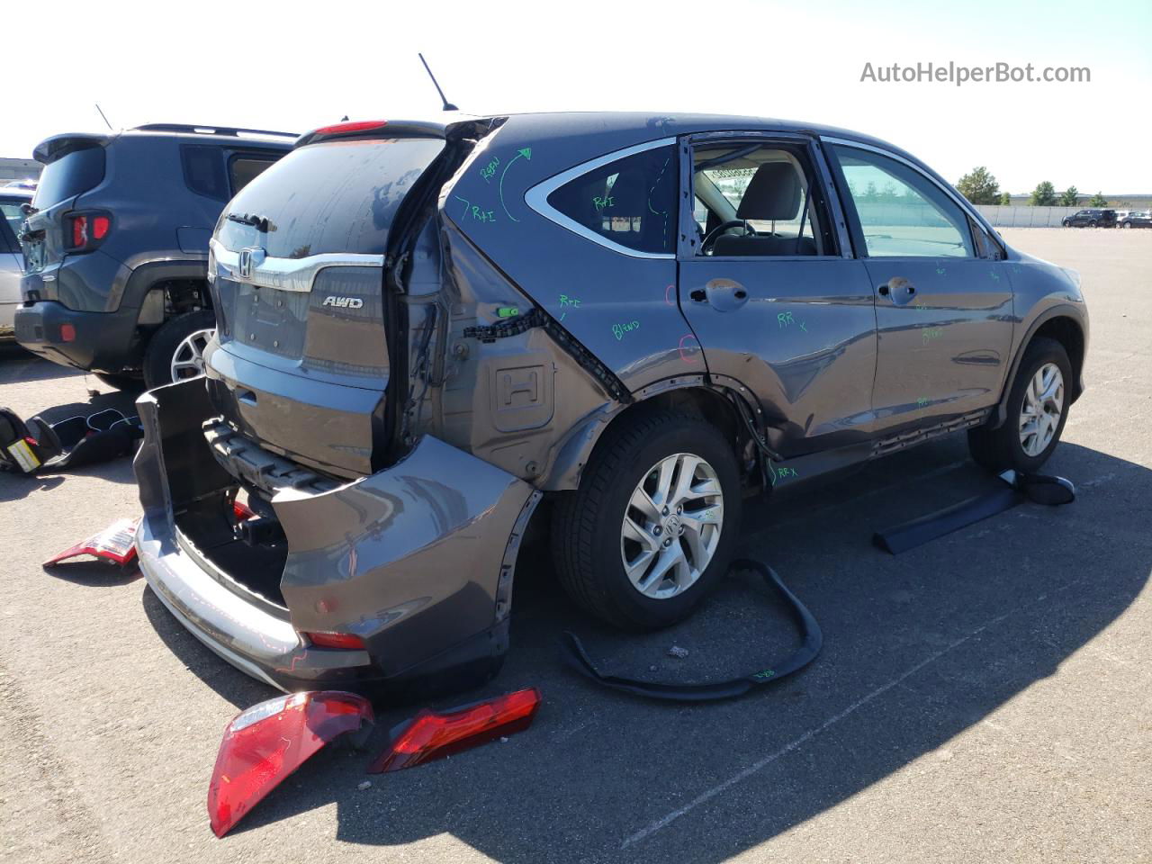 2015 Honda Cr-v Ex Gray vin: 5J6RM4H53FL105961