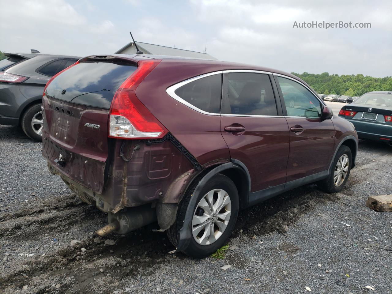 2012 Honda Cr-v Ex Maroon vin: 5J6RM4H55CL014007