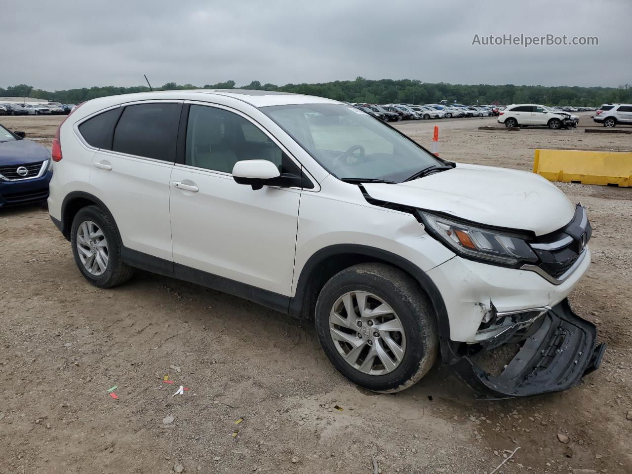 2015 Honda Cr-v Ex White vin: 5J6RM4H55FL047500