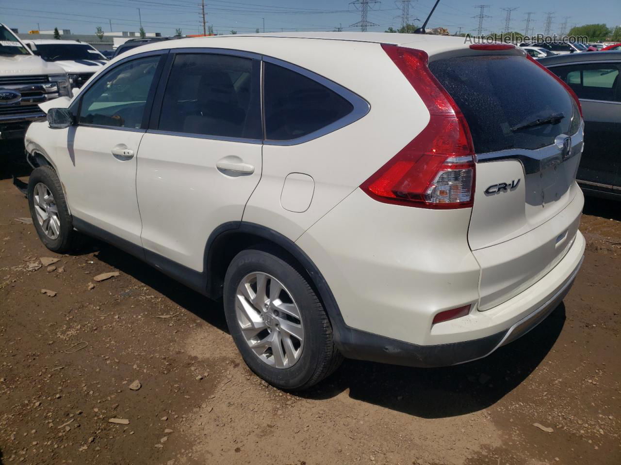 2015 Honda Cr-v Ex White vin: 5J6RM4H55FL105864