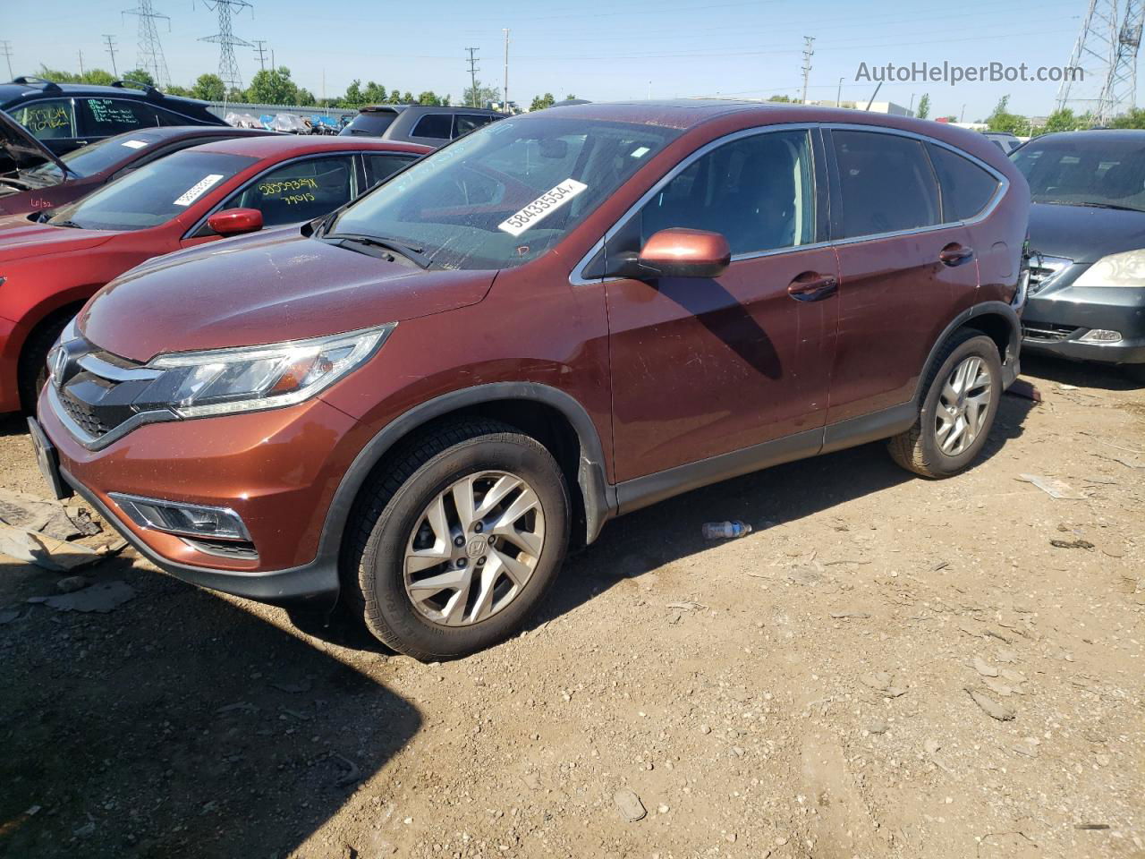 2015 Honda Cr-v Ex Burgundy vin: 5J6RM4H56FL035906