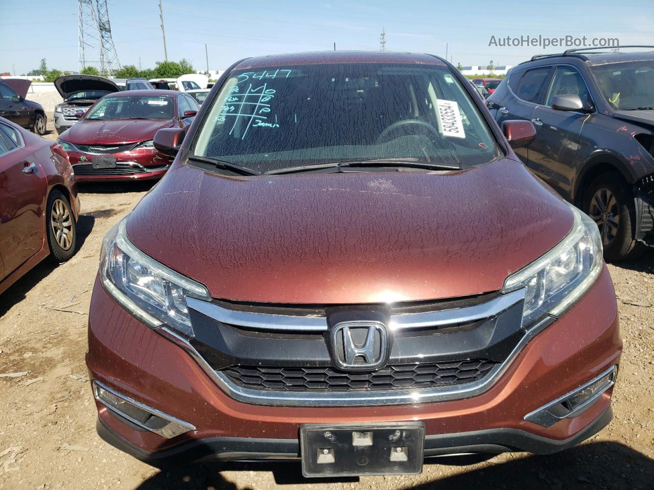 2015 Honda Cr-v Ex Burgundy vin: 5J6RM4H56FL035906