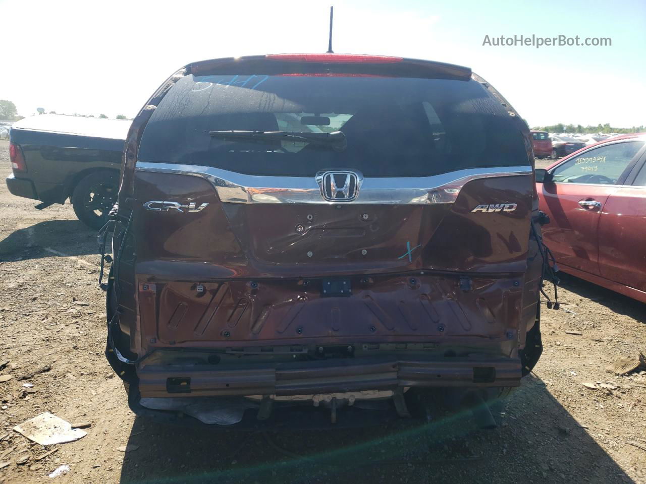 2015 Honda Cr-v Ex Burgundy vin: 5J6RM4H56FL035906