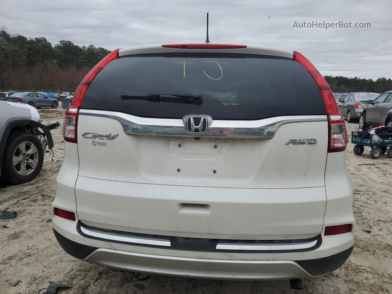 2016 Honda Cr-v Ex White vin: 5J6RM4H56GL096416