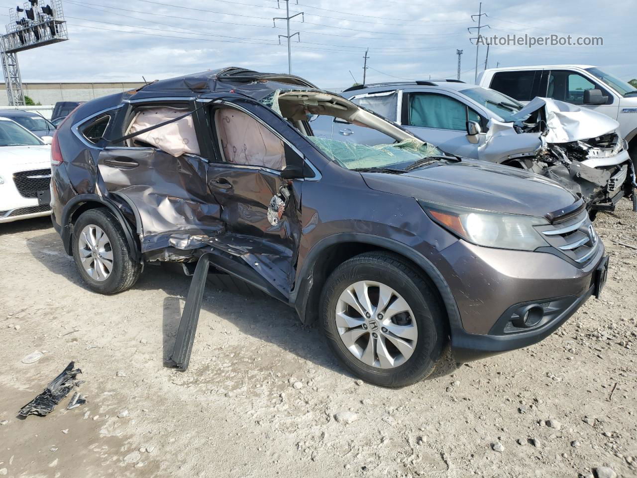 2012 Honda Cr-v Ex Gray vin: 5J6RM4H57CL049244