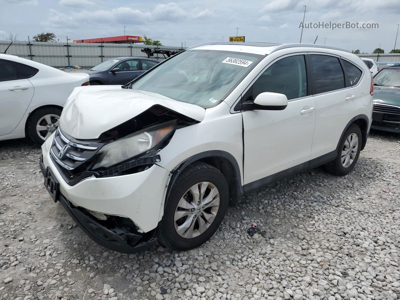 2012 Honda Cr-v Ex White vin: 5J6RM4H57CL069400