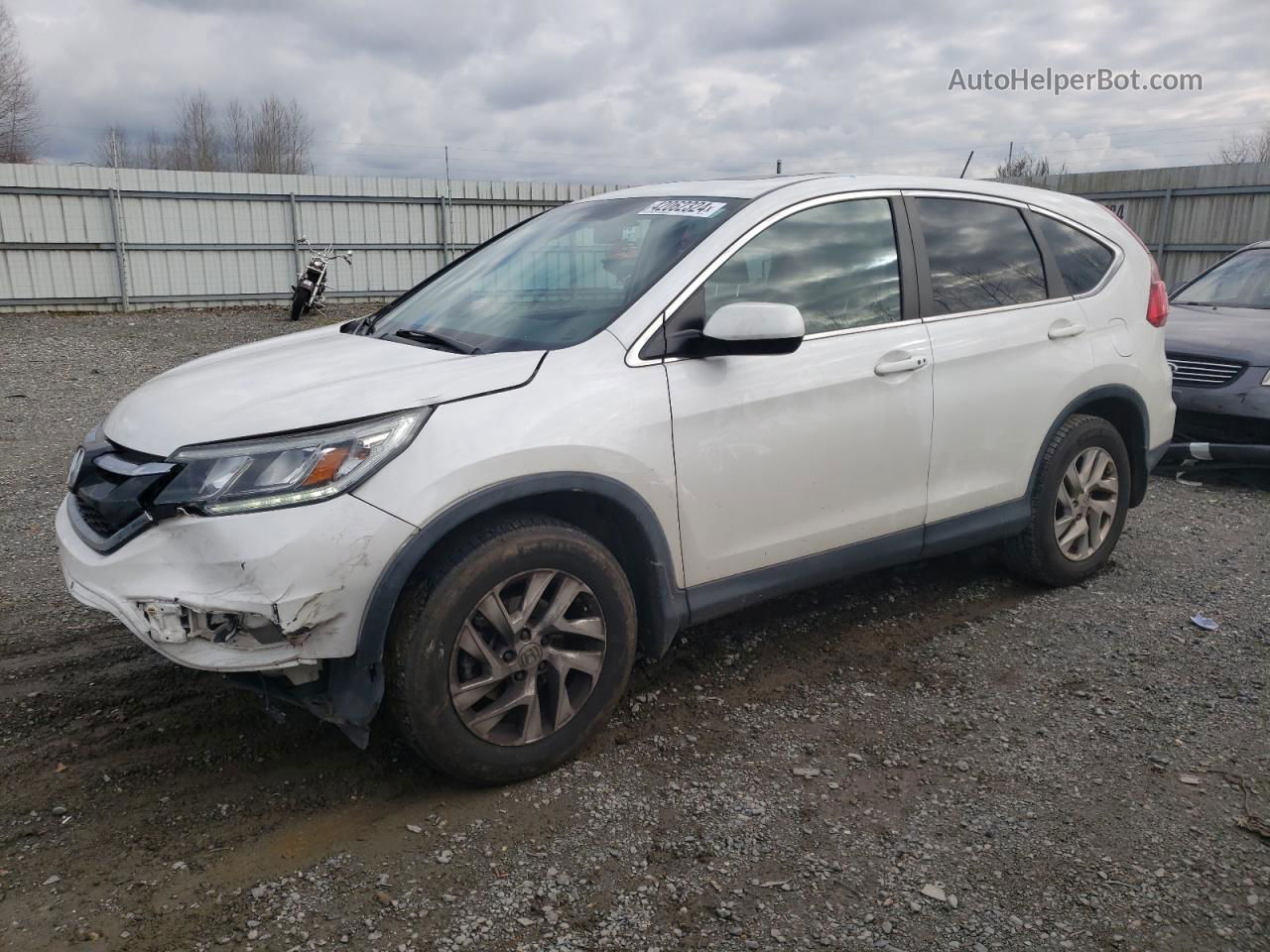 2015 Honda Cr-v Ex White vin: 5J6RM4H57FL076366