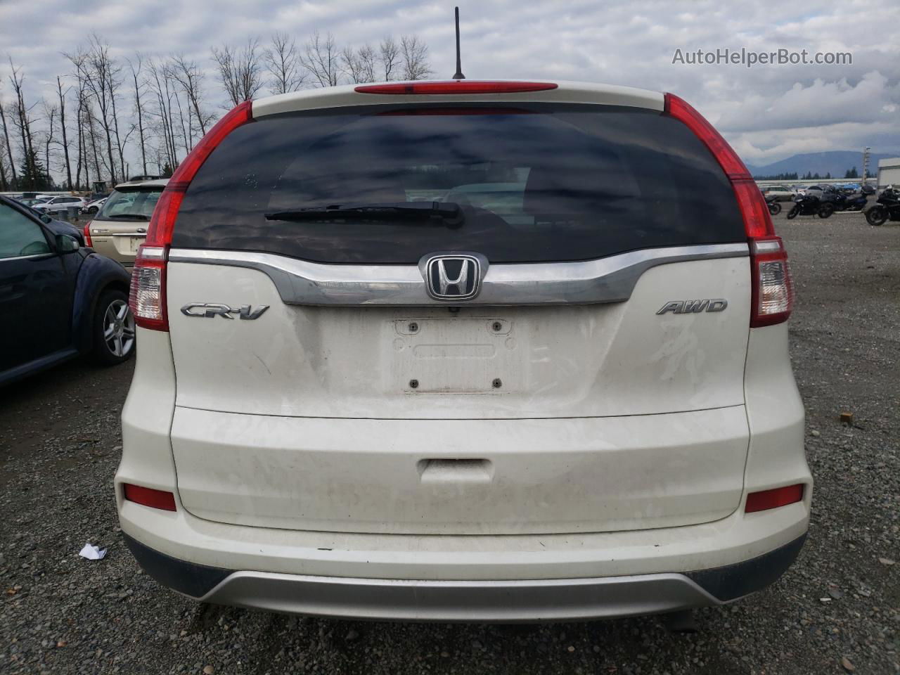 2015 Honda Cr-v Ex White vin: 5J6RM4H57FL076366