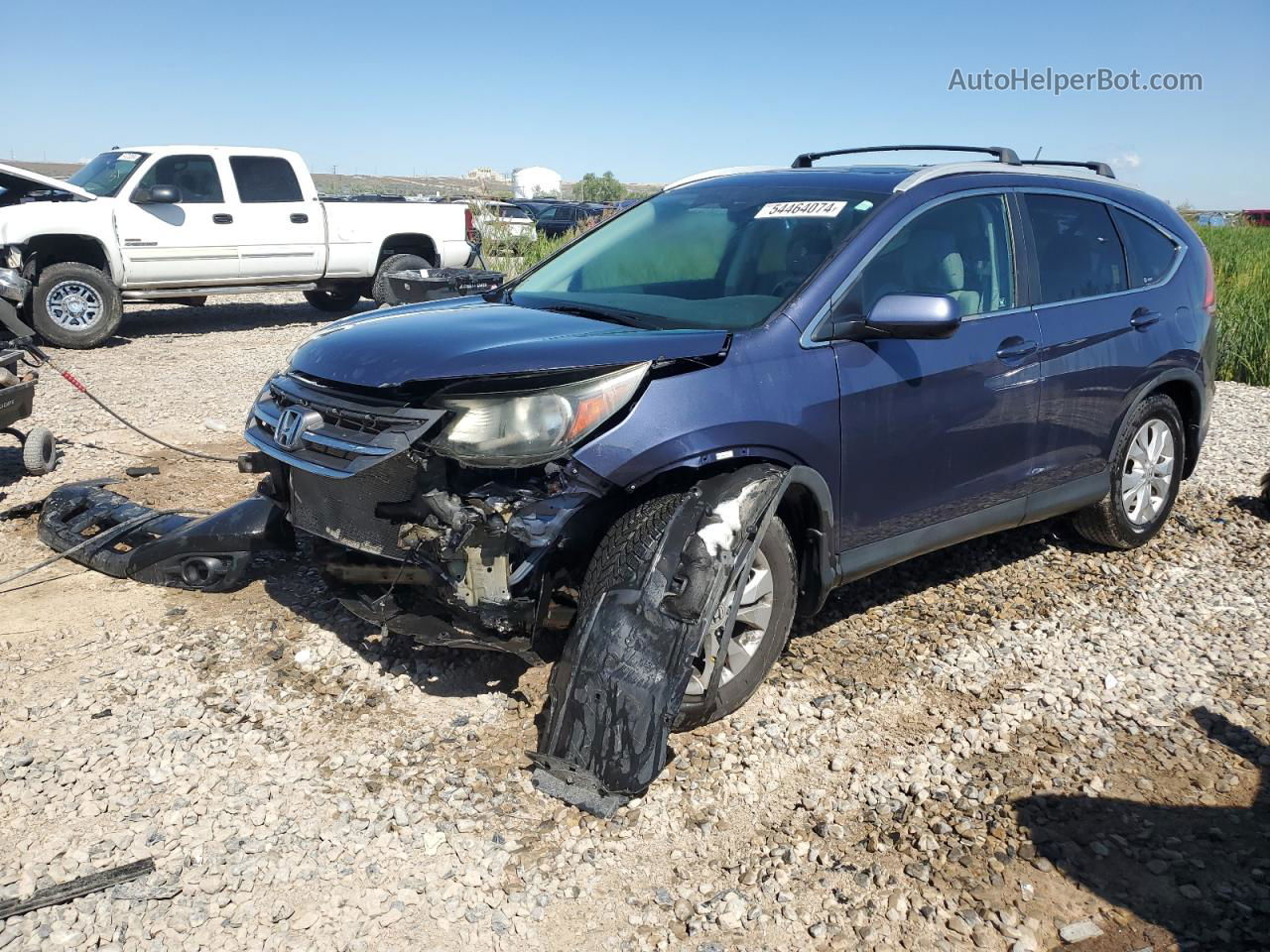 2012 Honda Cr-v Ex Blue vin: 5J6RM4H58CL052654