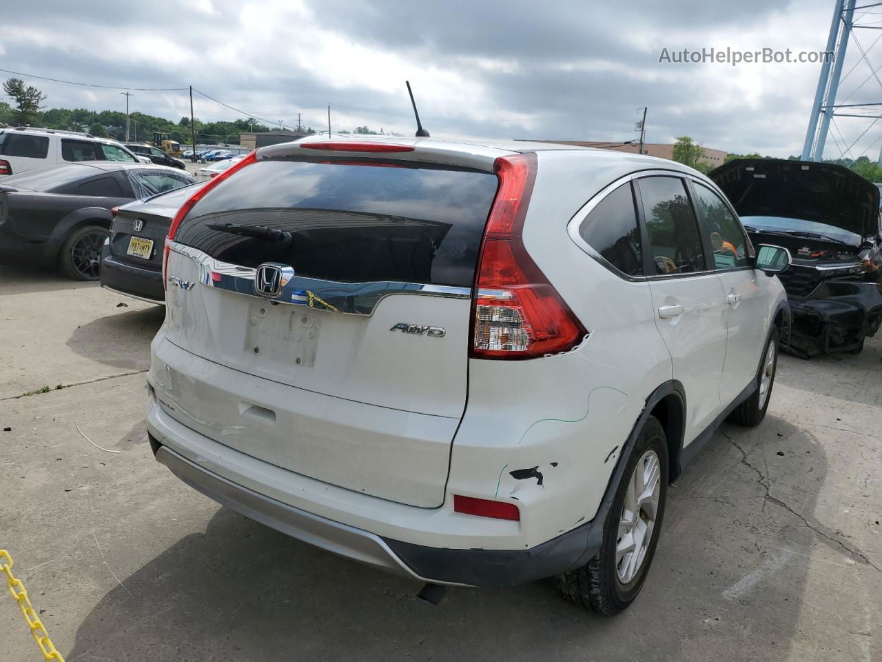 2015 Honda Cr-v Ex White vin: 5J6RM4H59FL008988