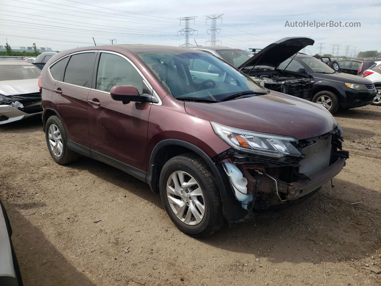 2016 Honda Cr-v Ex Burgundy vin: 5J6RM4H59GL072904