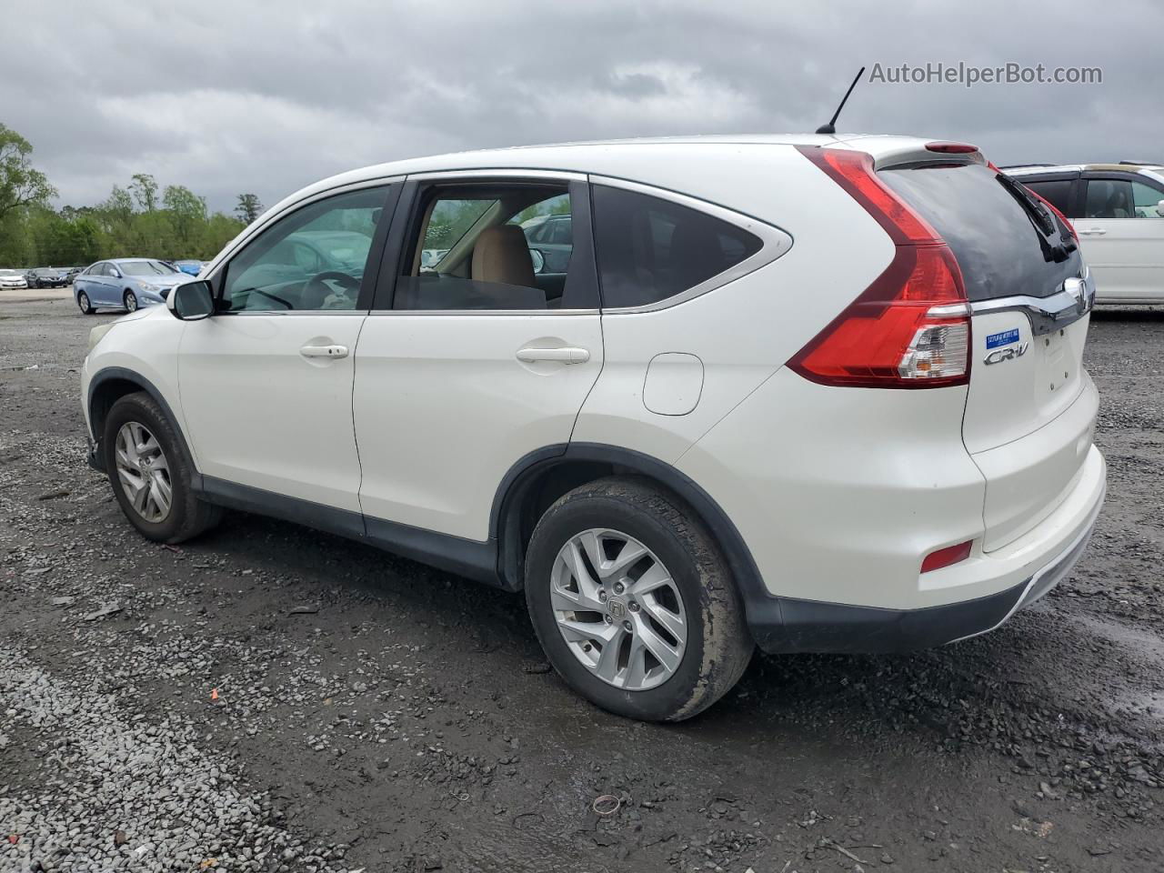 2015 Honda Cr-v Ex White vin: 5J6RM4H5XFL024360