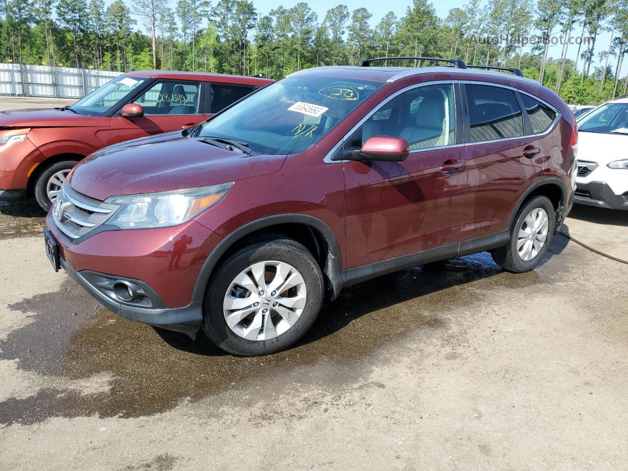 2012 Honda Cr-v Exl Burgundy vin: 5J6RM4H70CL069997