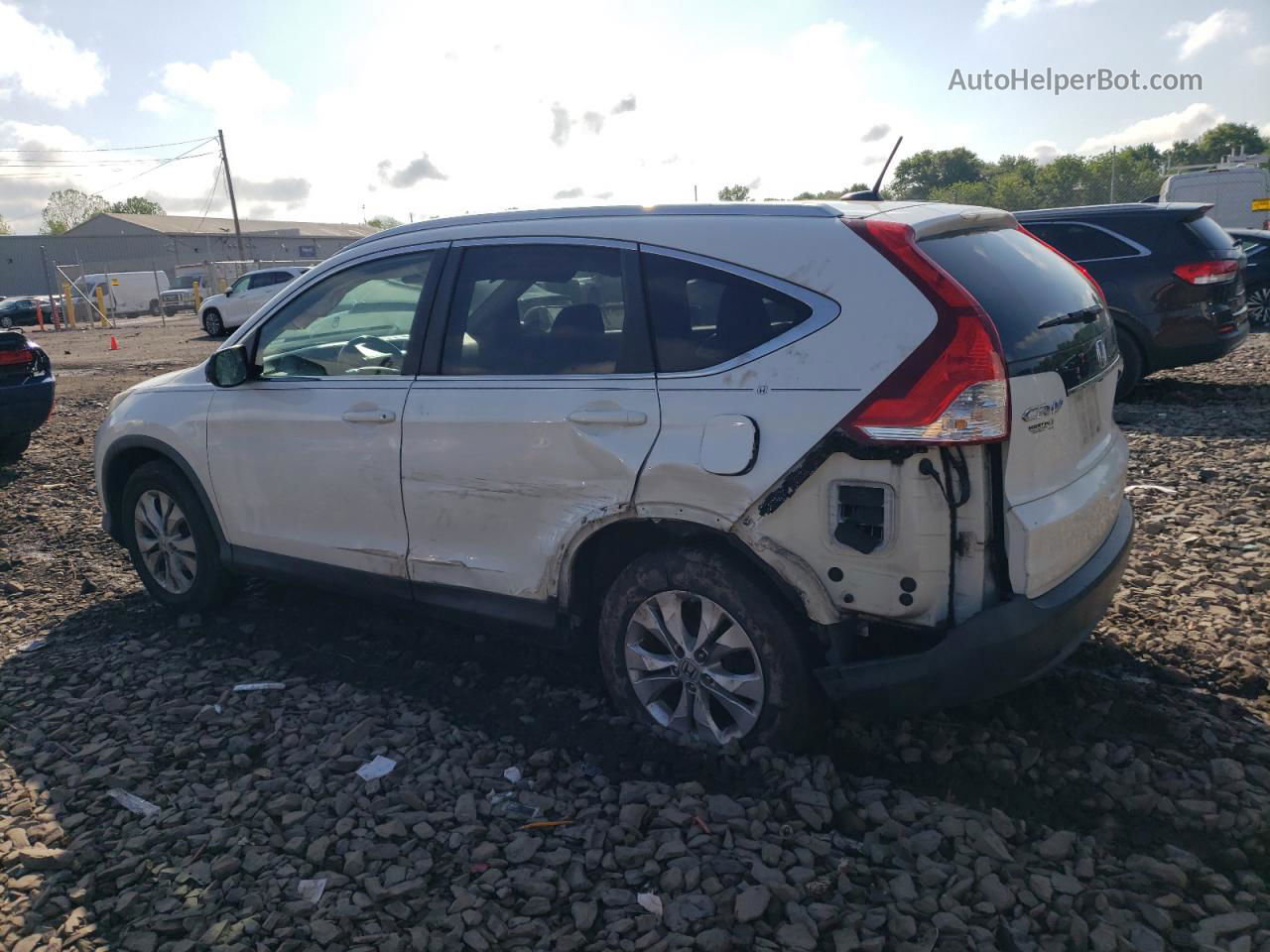 2013 Honda Cr-v Exl White vin: 5J6RM4H70DL007954