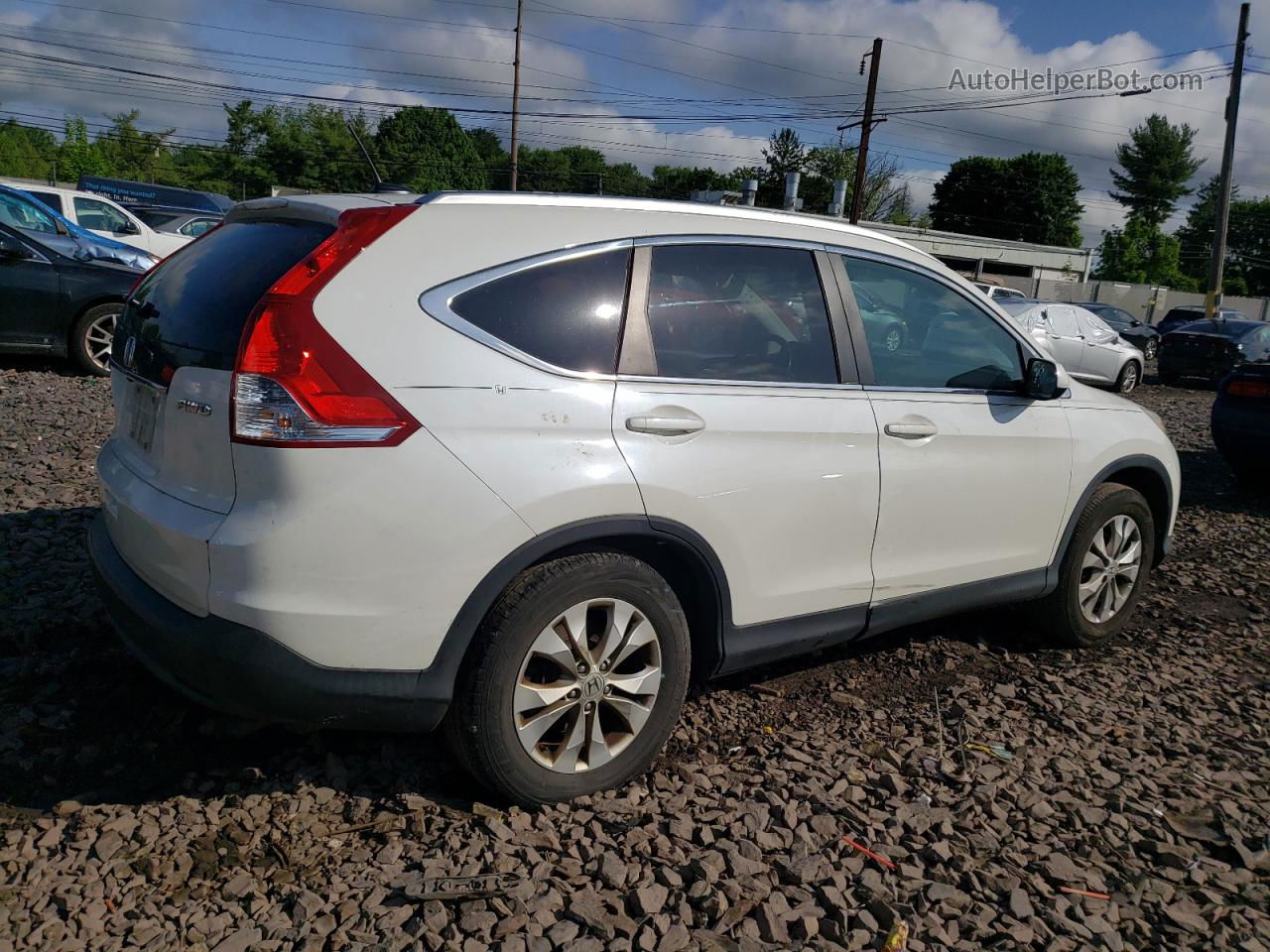 2013 Honda Cr-v Exl White vin: 5J6RM4H70DL007954