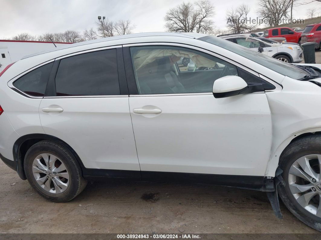 2013 Honda Cr-v Ex-l White vin: 5J6RM4H70DL049721