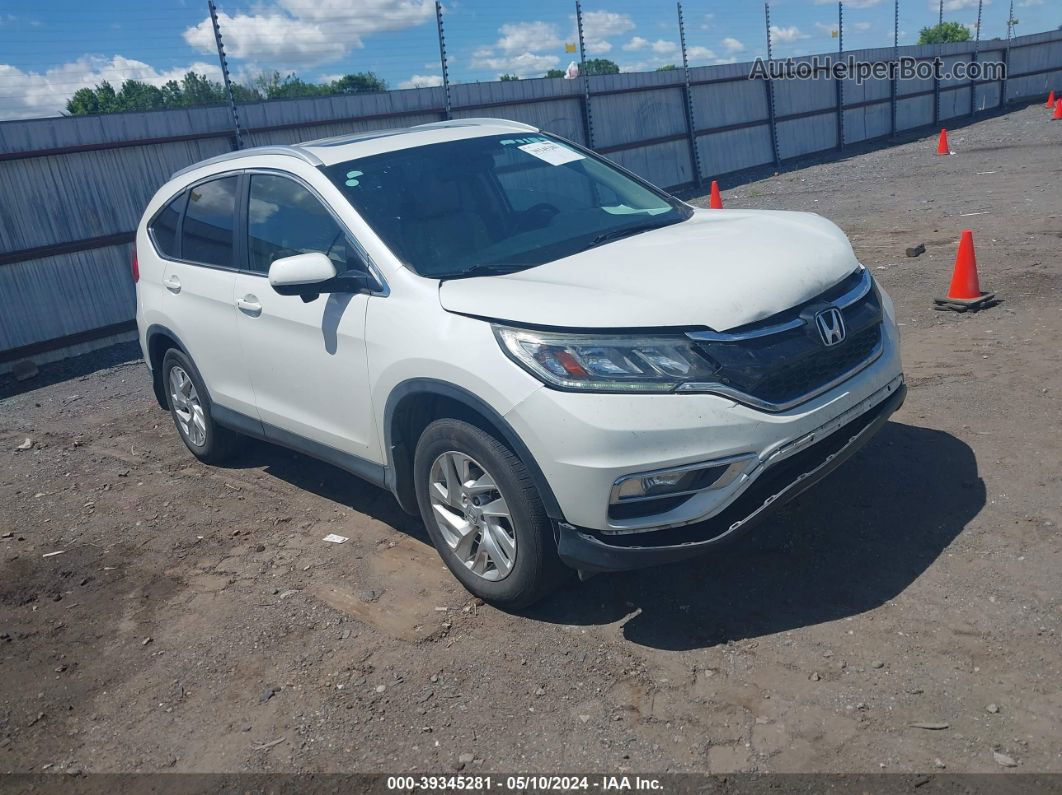 2015 Honda Cr-v Ex-l White vin: 5J6RM4H70FL025907