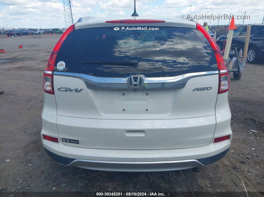 2015 Honda Cr-v Ex-l White vin: 5J6RM4H70FL025907