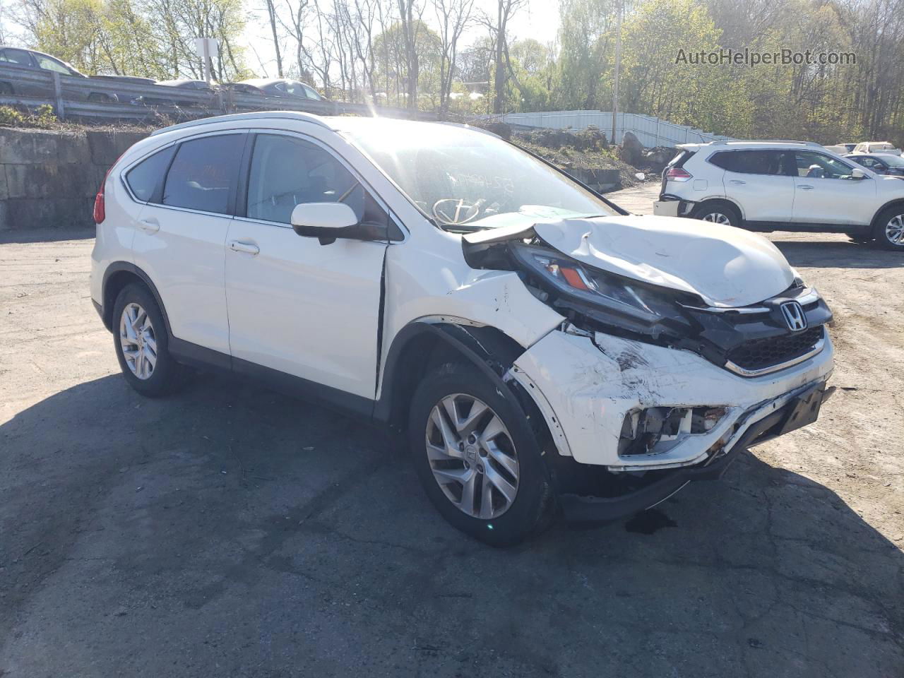 2015 Honda Cr-v Exl White vin: 5J6RM4H70FL042478