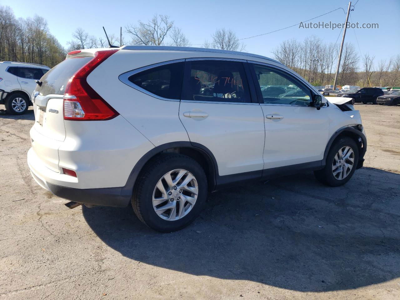 2015 Honda Cr-v Exl White vin: 5J6RM4H70FL042478