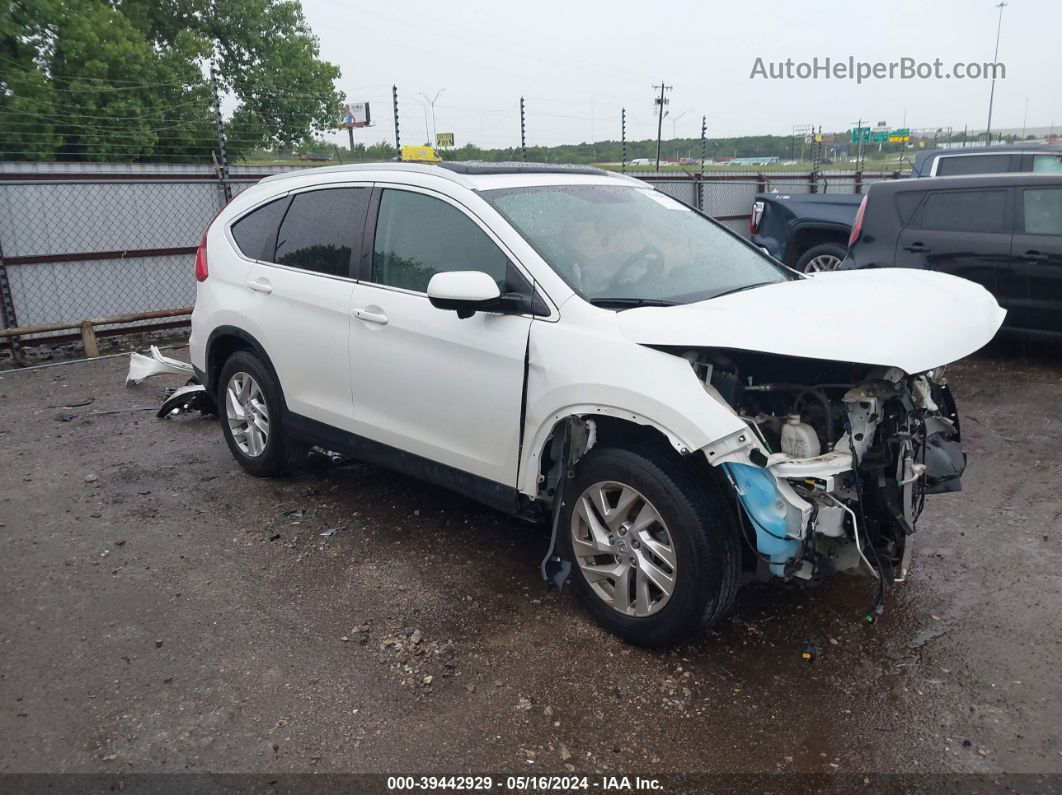 2015 Honda Cr-v Ex-l White vin: 5J6RM4H70FL061869