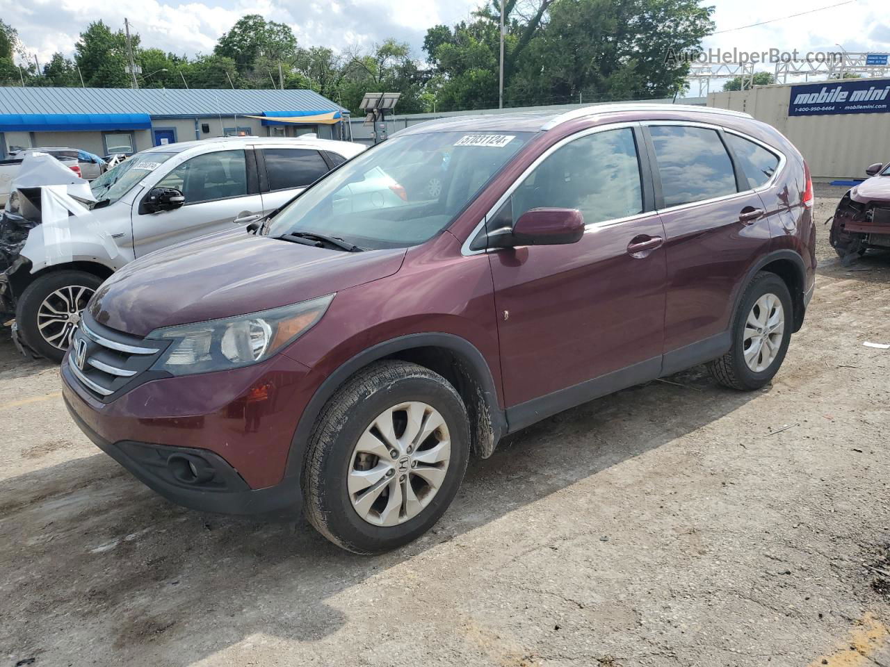 2013 Honda Cr-v Exl Maroon vin: 5J6RM4H71DL010197