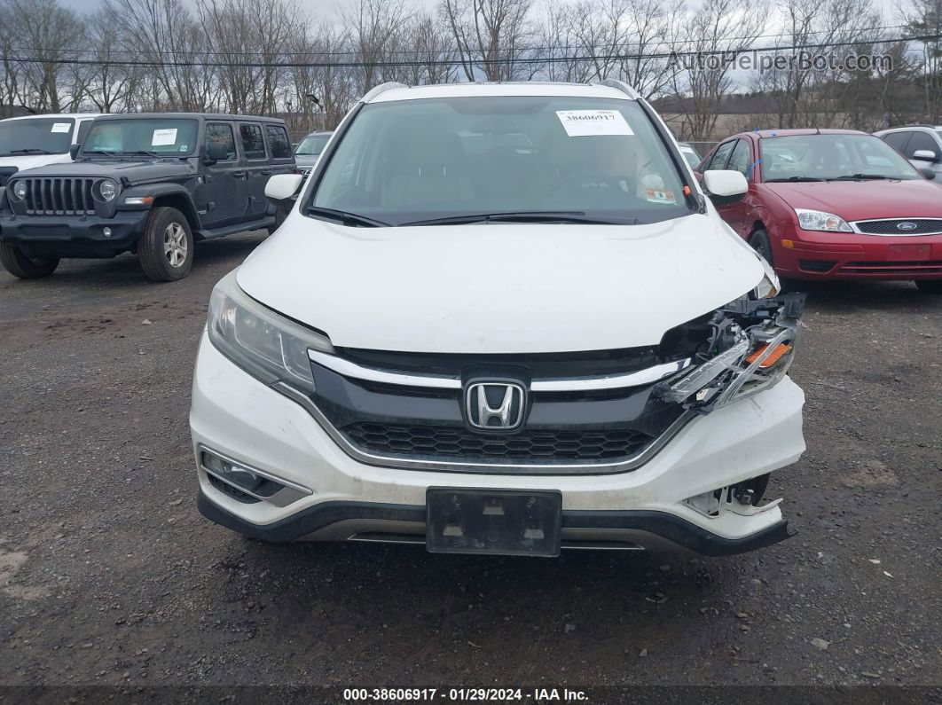 2015 Honda Cr-v Ex-l White vin: 5J6RM4H71FL109203