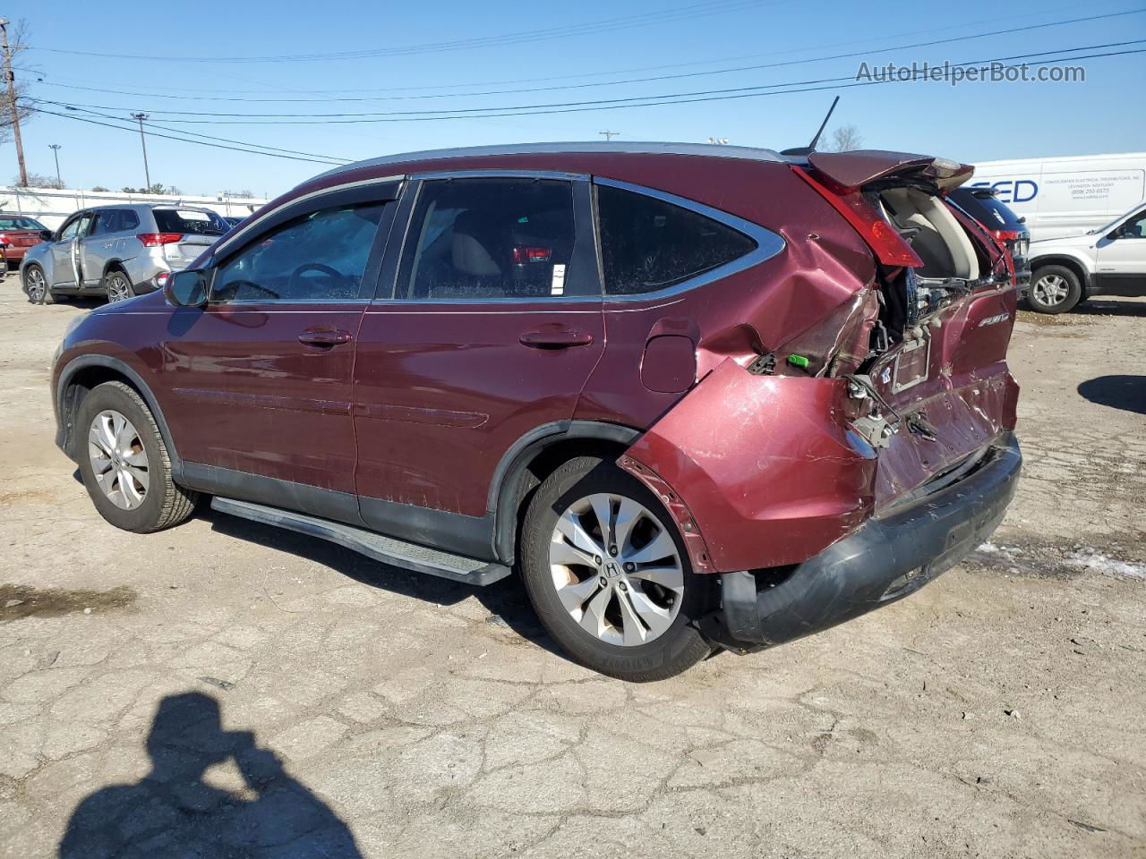 2013 Honda Cr-v Exl Burgundy vin: 5J6RM4H72DL009687