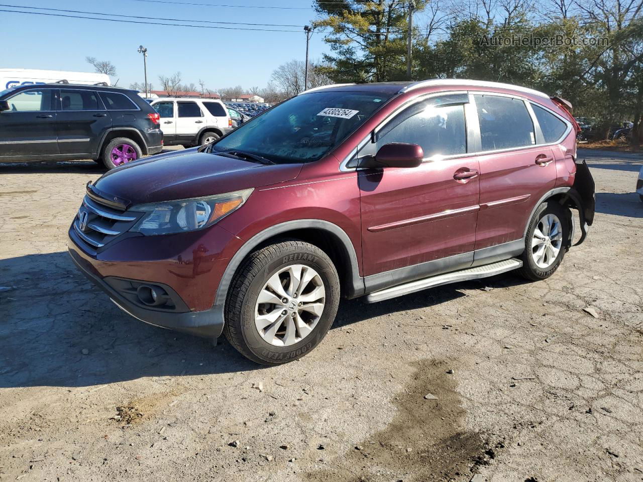 2013 Honda Cr-v Exl Burgundy vin: 5J6RM4H72DL009687