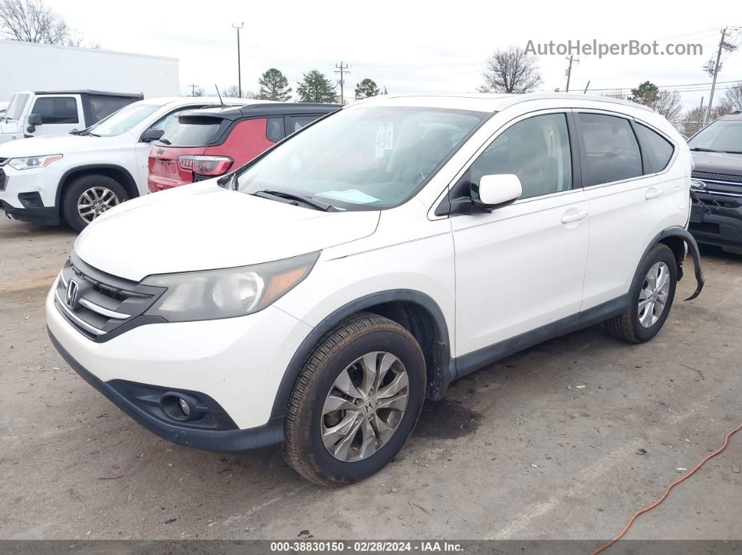 2013 Honda Cr-v Ex-l White vin: 5J6RM4H72DL047792