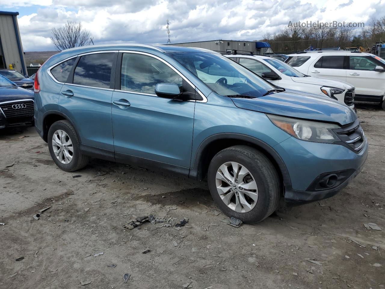 2013 Honda Cr-v Exl Blue vin: 5J6RM4H72DL051907