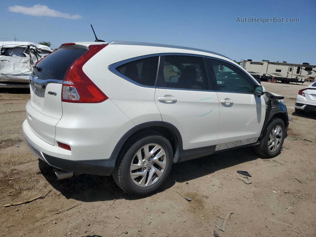 2015 Honda Cr-v Exl White vin: 5J6RM4H72FL001270