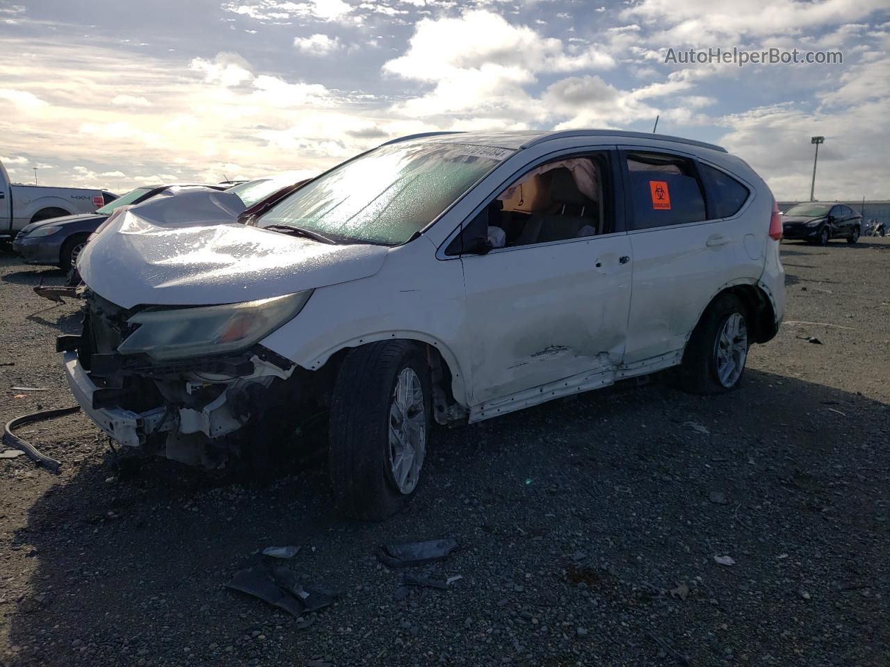 2016 Honda Cr-v Exl White vin: 5J6RM4H72GL036568