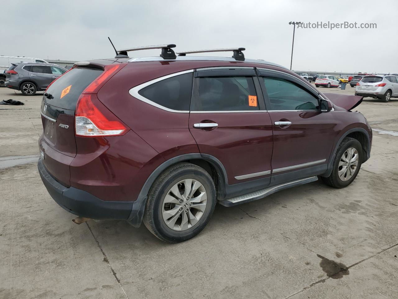 2012 Honda Cr-v Exl Burgundy vin: 5J6RM4H73CL004867