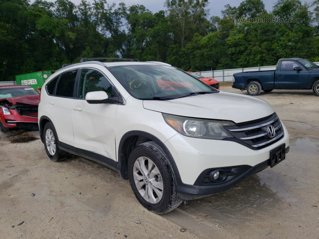 2012 Honda Cr-v Exl White vin: 5J6RM4H73CL082050