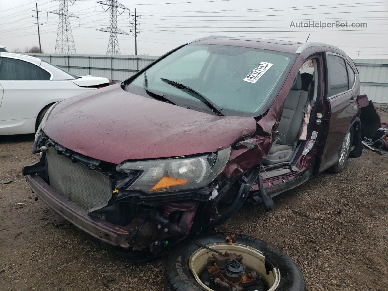 2013 Honda Cr-v Exl Burgundy vin: 5J6RM4H73DL031214