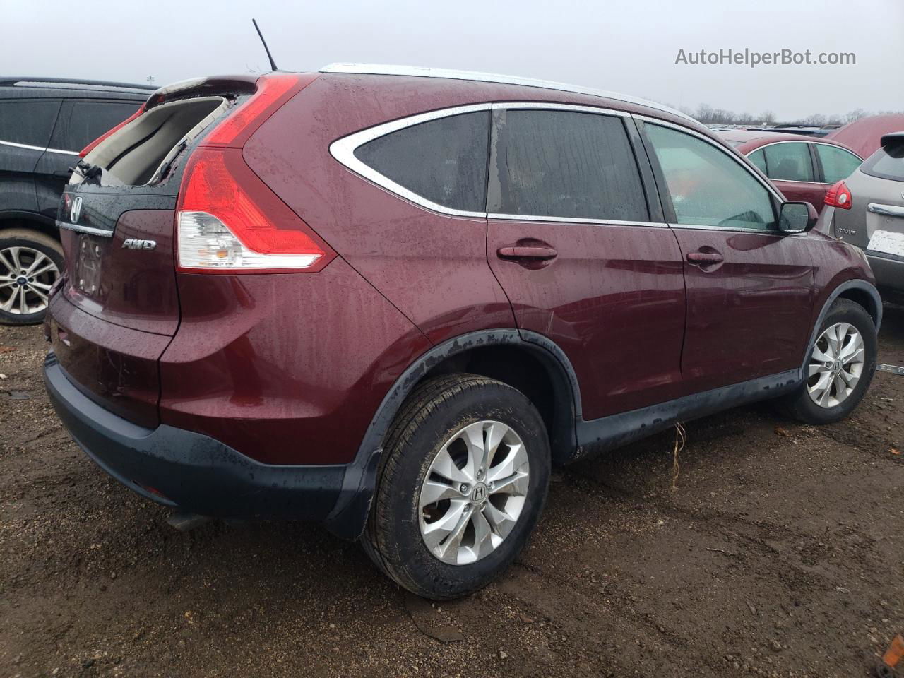 2013 Honda Cr-v Exl Burgundy vin: 5J6RM4H73DL031214