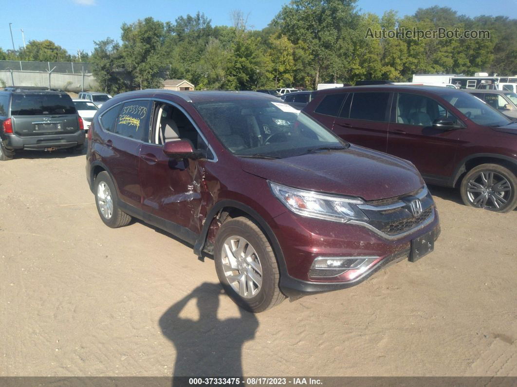 2015 Honda Cr-v Ex-l Maroon vin: 5J6RM4H73FL006803