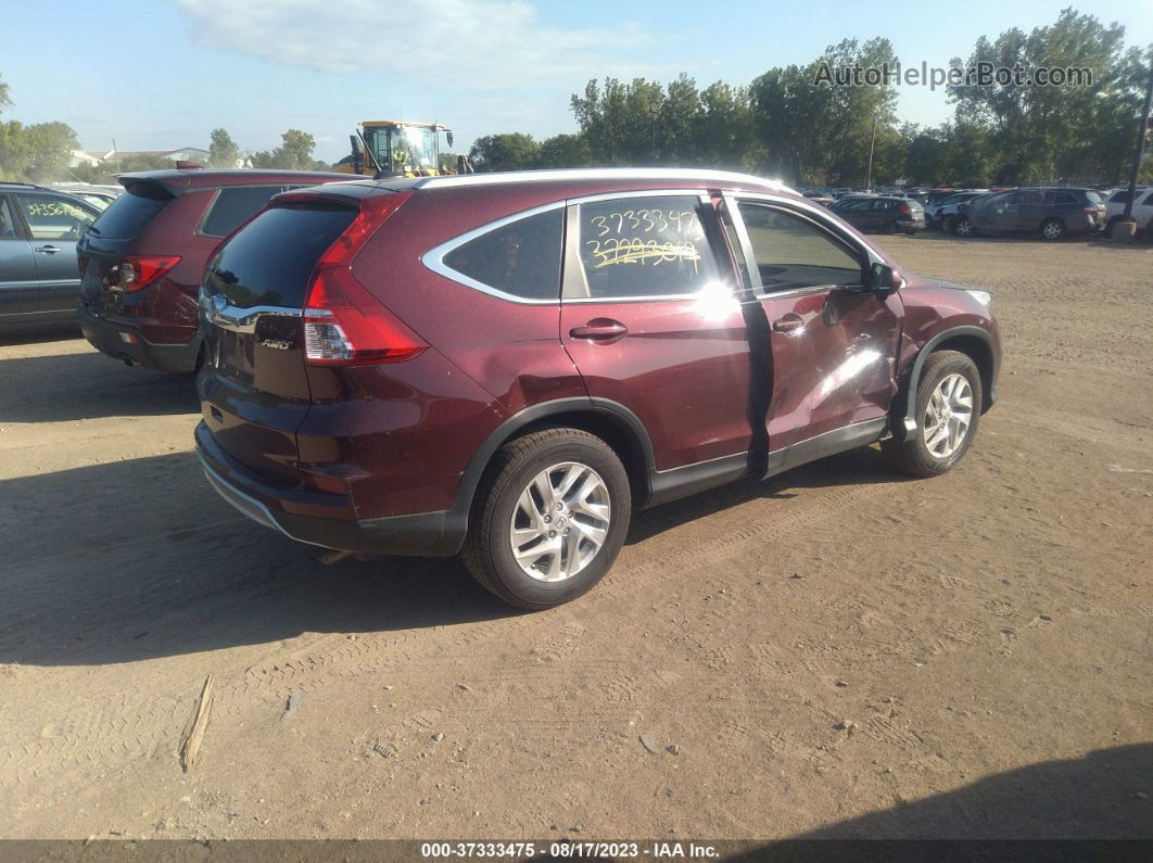 2015 Honda Cr-v Ex-l Maroon vin: 5J6RM4H73FL006803