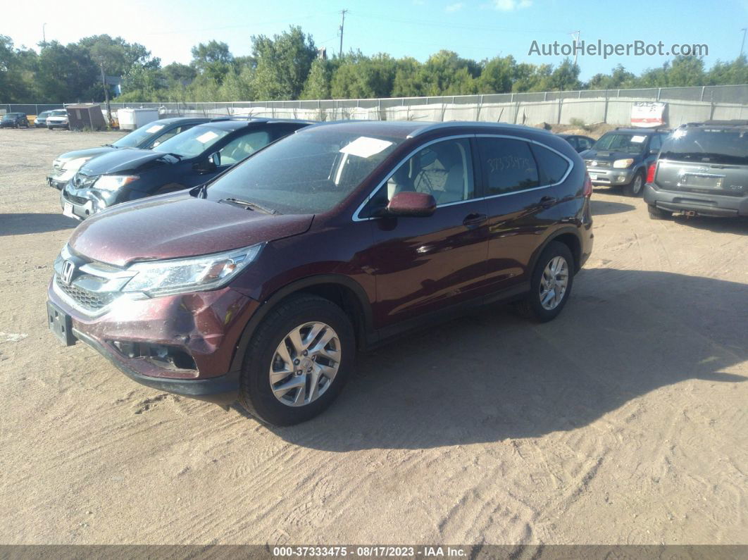 2015 Honda Cr-v Ex-l Maroon vin: 5J6RM4H73FL006803