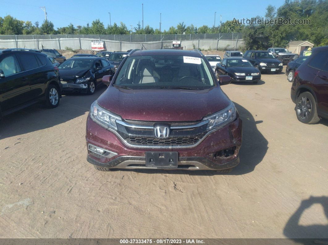 2015 Honda Cr-v Ex-l Maroon vin: 5J6RM4H73FL006803