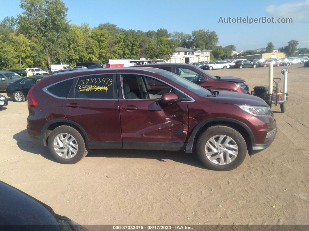 2015 Honda Cr-v Ex-l Maroon vin: 5J6RM4H73FL006803