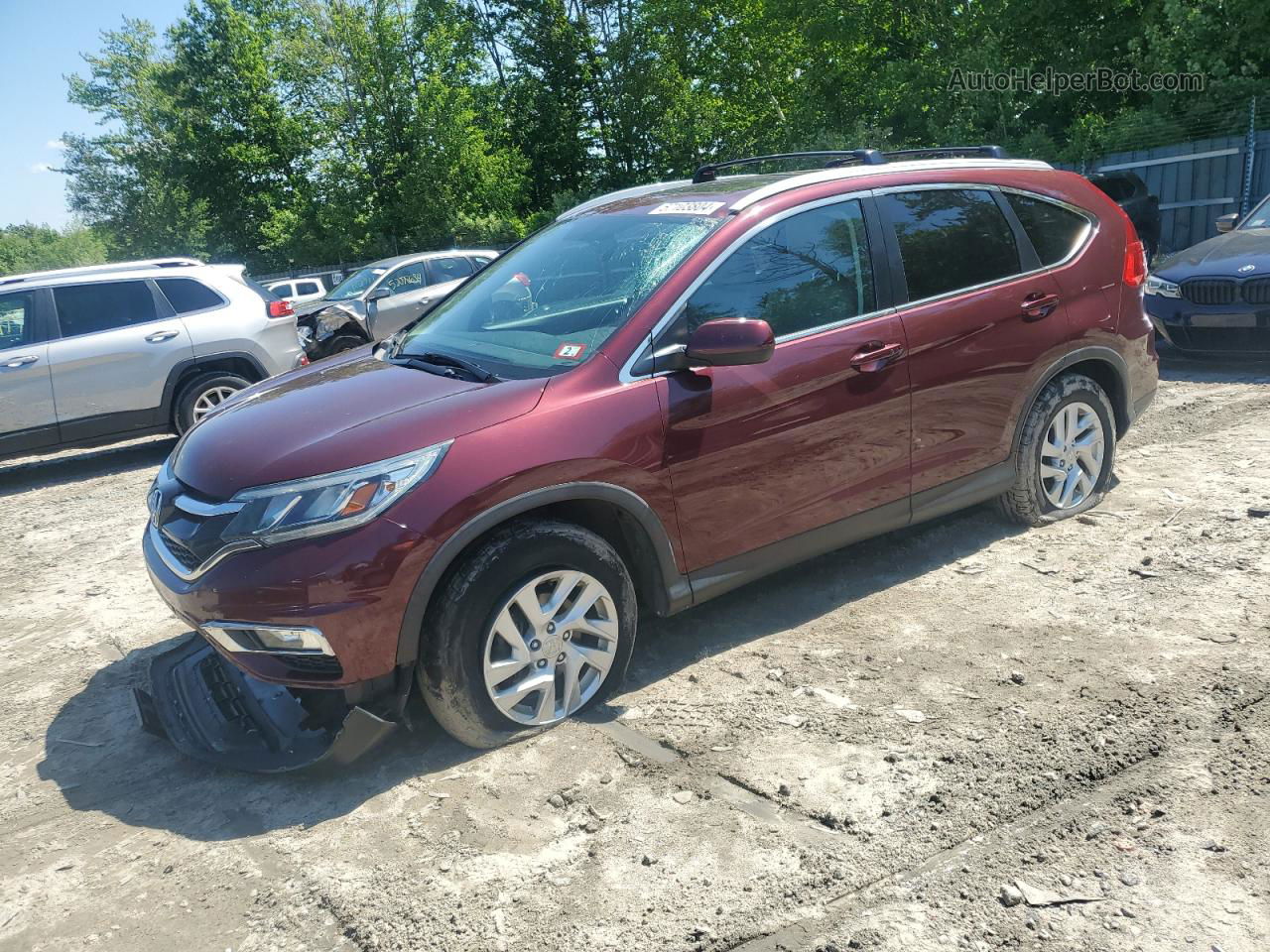 2016 Honda Cr-v Exl Burgundy vin: 5J6RM4H73GL069529